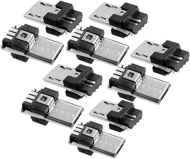 Main image of Unique Bargains 10 Pcs Micro USB Type A Male 5 Pin Connectors Jack