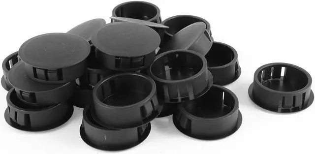 Main image of Unique Bargains 20pcs Black Plastic Locking Hole Plugs Button Cover 1 3/16" 30mm