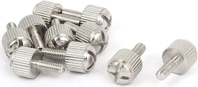 Main image of Computer PC Case Metal Knurled Head Phillips Thumb Screws M3x8mm 10pcs