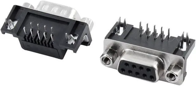 Main image of Unique Bargains 2pcs Right Angle DB9 9 Pin Female Male Connector Converter for PC