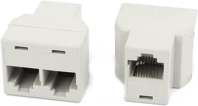 Alt view image 2 of 2 - 2Pcs 3 Way RJ45 8P8C Internet Extension Connector Cable Converters Splitter