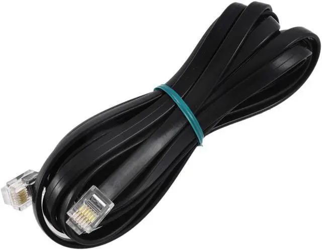 Main image of 9.8Ft Length 6P6C RJ11 Telephone Extension Fax Modem Cable Line Black