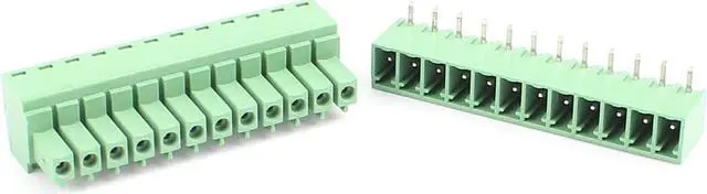 Alt view image 2 of 2 - 5 Pairs 3.81mm Pitch 12Pin Male to Female PCB Pluggable Terminal Block Connector