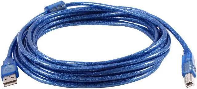 Main image of Unique Bargains Clear Blue 5M 16.4ft USB 2.0 A male to B Male Printer Extension Cable Cord