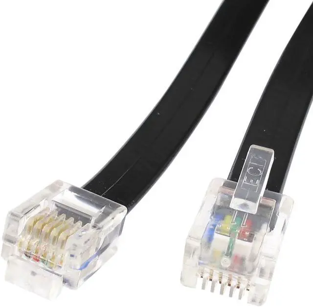 Alt view image 2 of 2 - 9.8Ft Length 6P6C RJ11 Telephone Extension Fax Modem Cable Line Black