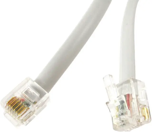 Alt view image 2 of 2 - Unique Bargains 33Ft Length 6P6C RJ11 Telephone Extension Fax Modem Cable Line White