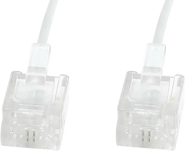 Alt view image 2 of 2 - Unique Bargains 2PCS 1.6Ft 50cm Long RJ11 6P2C Plug White Telephone Phone Extension Cable
