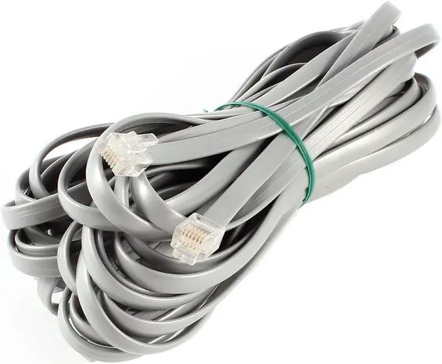 Main image of Unique Bargains Home Office Phone Fax RJ12 6 Pole 6P6C Gold Plated Straight Cable 10M 33ft
