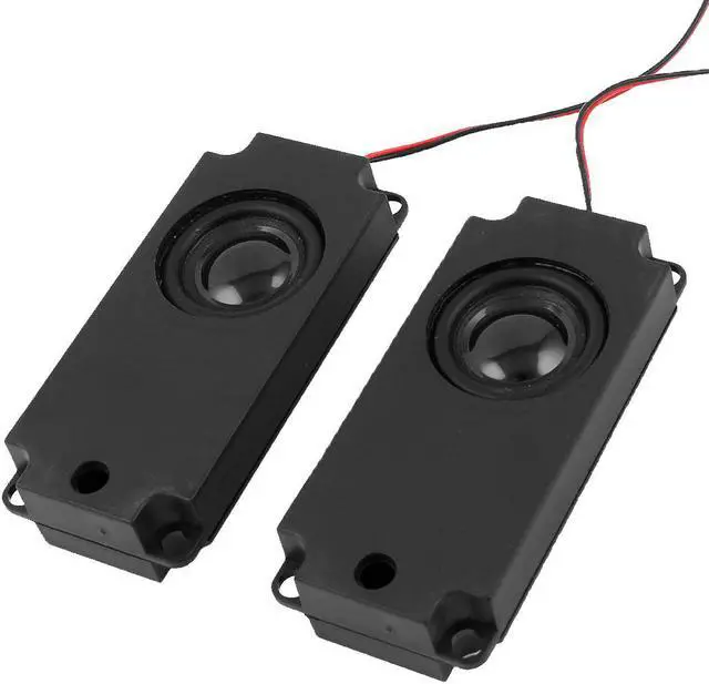 Main image of Unique Bargains Black Housing 4Pin Wired Loudspeaker Speaker 8W 10 Ohm 2 Pcs for LCD TV Notebook