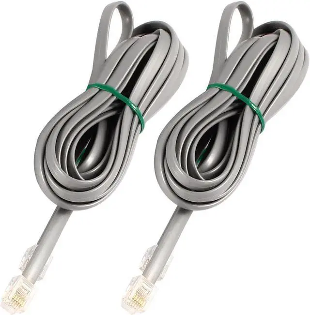 Main image of 2 Pcs 3Meter RJ11 6P6C Modular Data Telephone Cable Cord for POS Cash Drawer