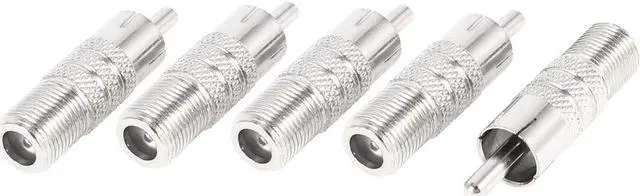 Main image of Unique Bargains 5 Pieces F-type Female Jack to RCA Male Plug M/F Adapter Coaxial Coax Connectors
