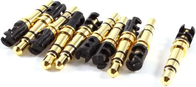 Main image of 10 Pcs 3.5mm Male Plug Earphone Headphone Stereo Audio Jack Gold Tone