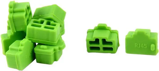 Main image of 10Pcs Laptop PC Ethernet Hub Port RJ45 Anti Dust Cover Cap Protector Plug Green