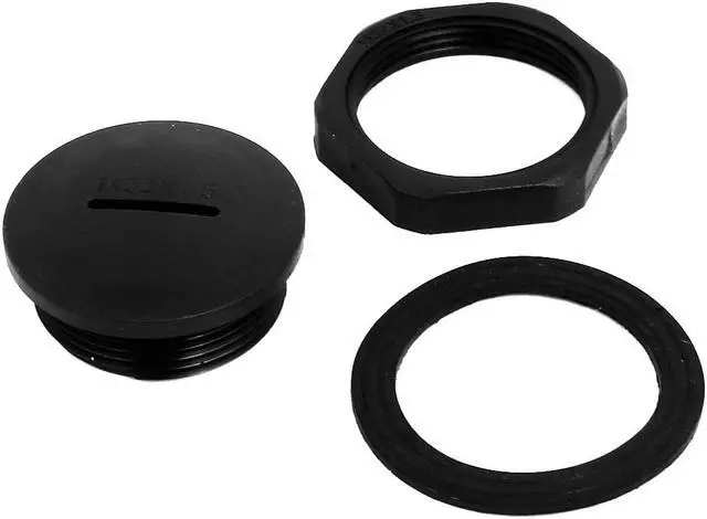 Alt view image 3 of 3 - M32x1.5mm Nylon Male Threaded Cable Gland Screw End Cap Cover Black 5pcs