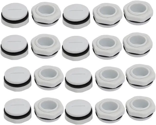 Main image of PG13.5 Nylon Male Threaded Cable Gland Screw End Cap Cover Gray 10pcs