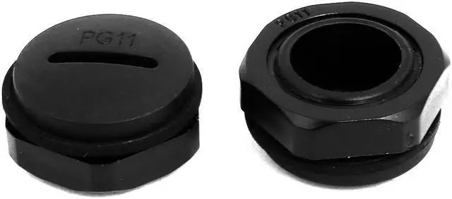 Alt view image 2 of 3 - PG11 Nylon Male Threaded Cable Gland Screw End Cap Cover Black 20pcs