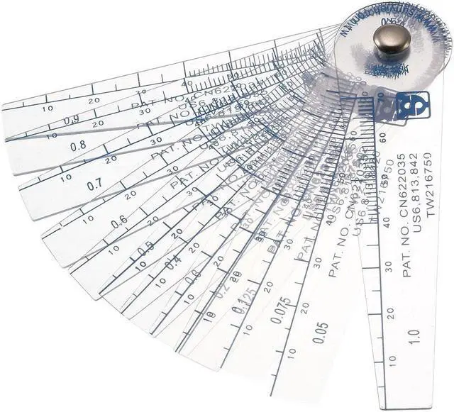 Main image of 0.05-1mm Thickness Plastic Feeler Gauge Gap Filler Measuring Tool 14 in 1