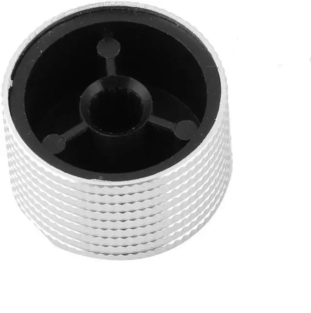 Alt view image 2 of 2 - Aluminum Alloy Knurled Cap Potentiometer Control Knob Silver Tone 6mm Hole Dia
