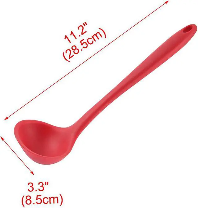 Alt view image 2 of 2 - Unique Bargains Red Silicone Heat Resistant Cooking Tools Water Soup Scoop Spoon Ladle
