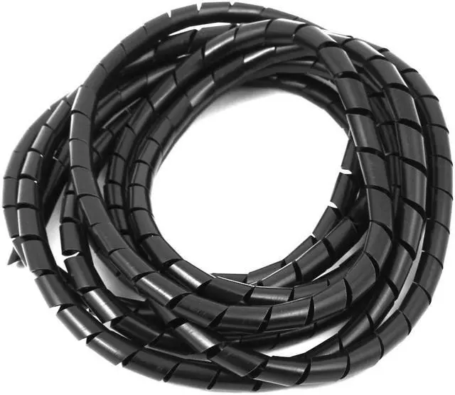 Main image of 8mm Flexible Spiral Tube Cable Wire Wrap Computer Manage Cord Black 3 Meter