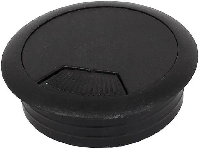 Main image of Computer Desk Table Plastic Grommet Cable Wire Outlet Hole Cover Black 50mm