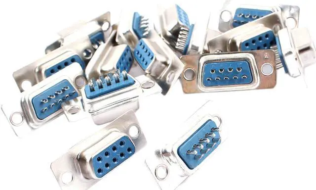 Main image of Unique Bargains 15 Pcs RS232 DB9 9 Pin Female Port DIP Mount VGA Socket Plug Connector Adapter