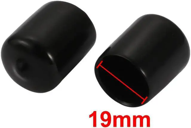 Alt view image 2 of 4 - 5Pcs 19mm Inner Dia Flexible Vinyl End Cap Screw Thread Protector Black