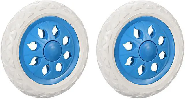 Main image of 2pcs Shopping Cart Wheels Trolley Caster 6.5 Inch Dia Rubber Foaming Light Blue