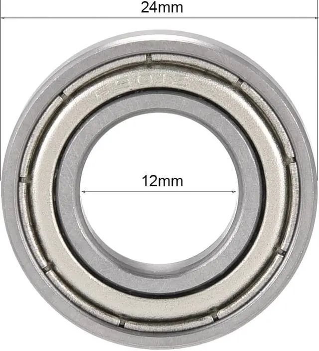 Alt view image 4 of 4 - 5pcs 12x24x6mm Chrome Steel Deep Groove Ball Bearing 6901Z Single Shield