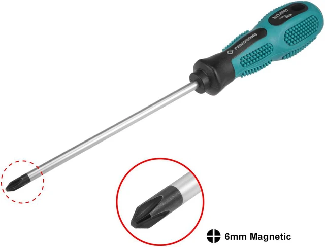Alt view image 2 of 4 - #2 Phillips Screwdriver 6 Inch Round Shaft Non Slip Comfortable Handle