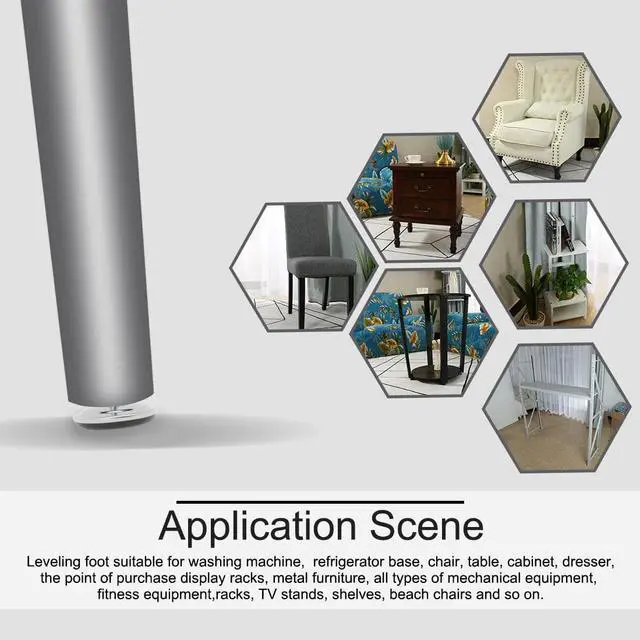 Alt view image 7 of 7 - M8 x 20 x 50mm Leveling Feet Adjustable Leveler Pad for Furniture Desk Leg 8pcs