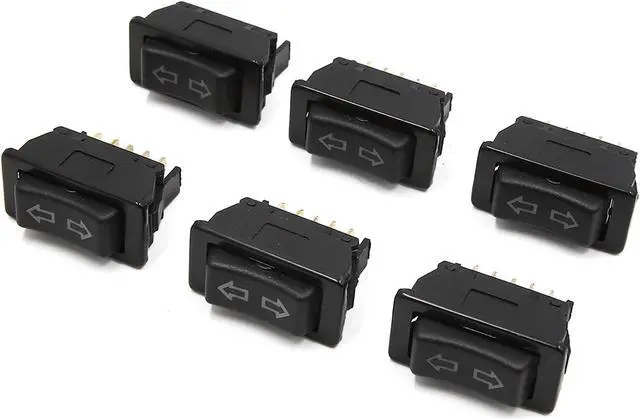 Main image of 6pcs Universal Black 5 Pins Car Power Window Door Electric Switch Control Button