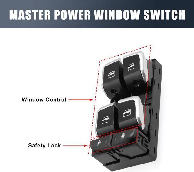 Alt view image 3 of 4 - Car Window Lifter Electrical Control Switch for Audi A6 A7 Q3 C7 4G0959851