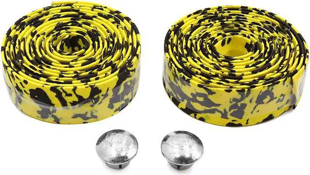 Main image of 2pcs Yellow Black Foam Camouflage Design Handlebar Grip Tape Wrap Decor for Bike