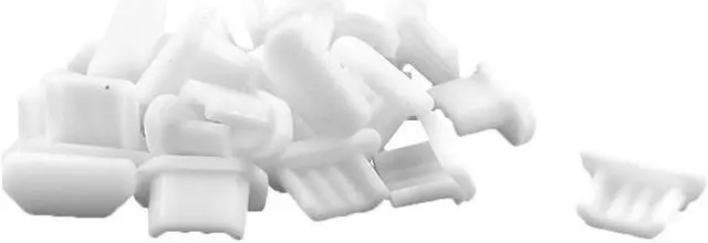 Main image of Unique Bargains 25 Pcs Anti Dust White Soft Plastic Dock Cover Micro USB Port Ear Jack