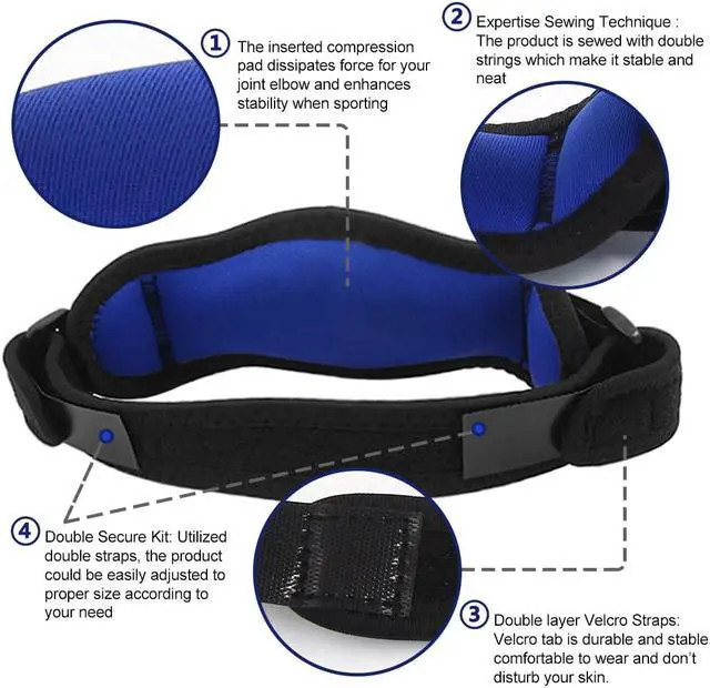 Alt view image 6 of 7 - APTOCO Authorized Sports Tennis Forearm Elbow Brace Support Band w/ Compression Pad