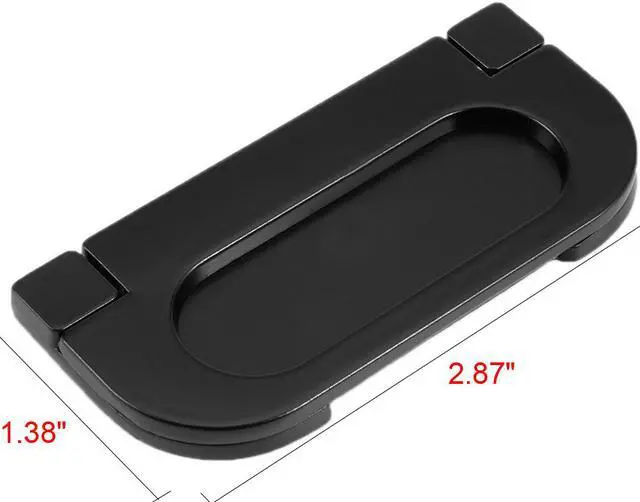 Alt view image 2 of 5 - 3-inch x 1-3/8-inch Door Drawer Handle Flush Ring Pull Zinc Alloy Black 2pcs