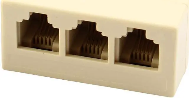 Alt view image 2 of 2 - Plastic RJ11 1 to 3 Female Telephone Cable Line Modular Connector Splitter 2pcs