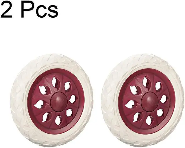 Alt view image 3 of 3 - Shopping Cart Wheels Trolley Caster Replacement 6.5 Inch Dia Pink 2pcs