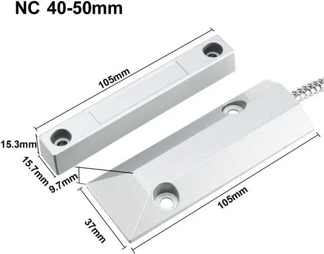 Alt view image 2 of 4 - Unique Bargains OC-55 NC Nomally Closed Alarm Security Rolling Gate Garage Door Contact Magnetic Reed Switch