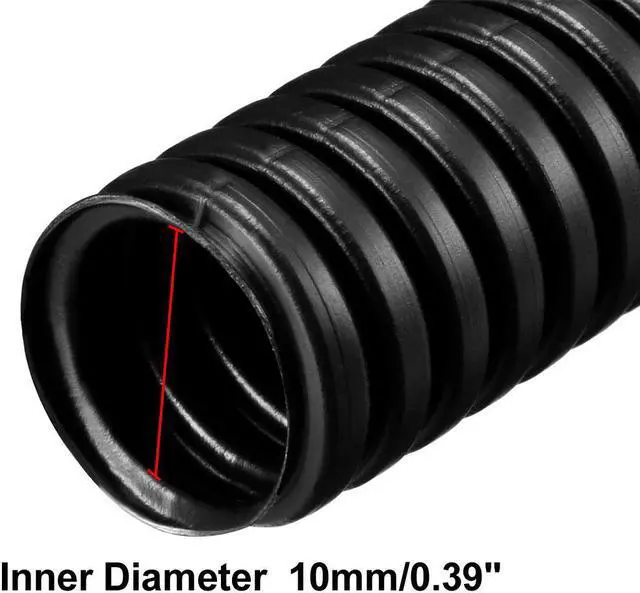 Alt view image 2 of 5 - Unique Bargains 20M 13mm Outside Dia Corrugated Bellow Conduit Tube for Electric Wiring Black