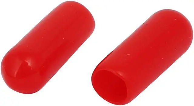Alt view image 2 of 3 - 5mm Inner Dia Rubber Insulated End Cap Screw Thread Protector Cover Red 100pcs