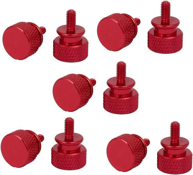 Main image of Computer PC Case Aluminum Alloy Knurled Thumb Screws Wine Red M3x7mm 10pcs