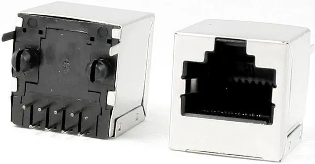 Main image of Unique Bargains PCB Mounting RJ45 8P8C Network Jacks Vertical Female Connectors 10 Pcs