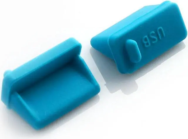 Alt view image 2 of 2 - 20 PCS Silicone PC Phone Female USB Port Plug Cover Cap Anti Dust Protector Blue