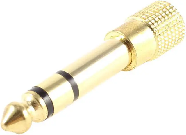 Main image of Unique Bargains Gold Plated 3.5mm Female to 6.5mm Male Plug Microphone Audio Adapter Connector
