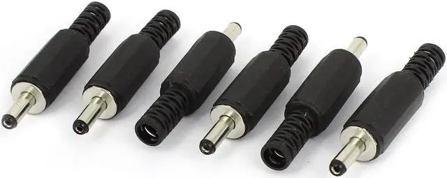 Main image of 6 Pcs Black Plastic Shell 1.3mm x 3.5mm Male DC Power Plug Jack Adapter