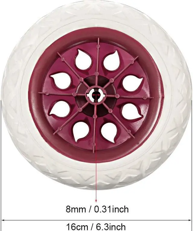 Alt view image 2 of 3 - Shopping Cart Wheels Trolley Caster Replacement 6.5 Inch Dia Pink 2pcs