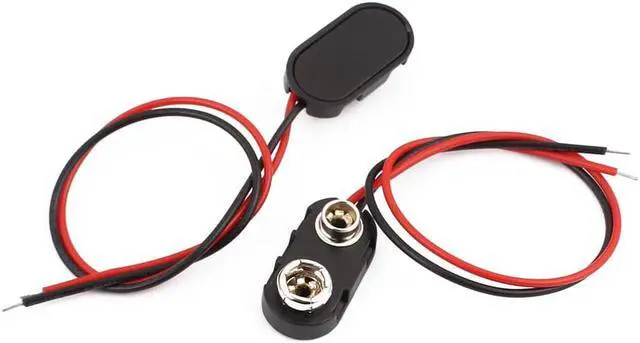 Alt view image 2 of 2 - 10Pcs 2-Wire Plastic Shell I Type 9V 9 Volt Battery Clip Connector 15cm Length