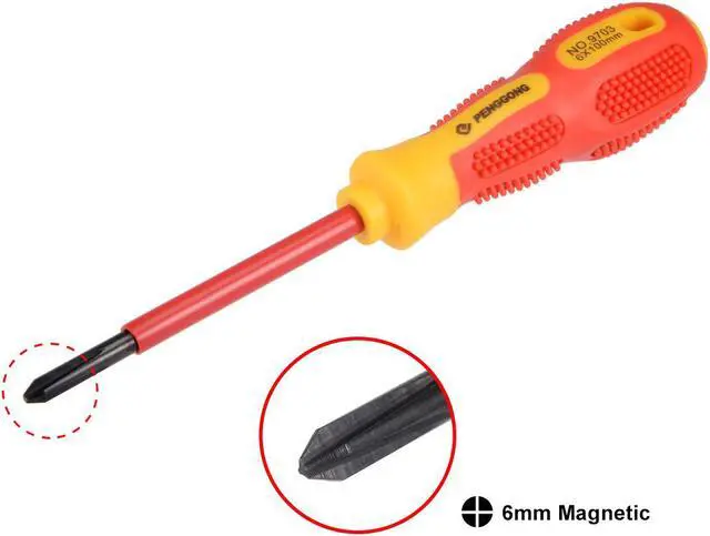 Alt view image 2 of 4 - 1000v Phillips Insulated Magnetic Tip Electrical Screwdriver #2 x 4 Inch